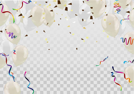 birthday greeting , Balloons light blue , Background Card Template Glossy Helium Vector Illustration EPS10のイラスト素材