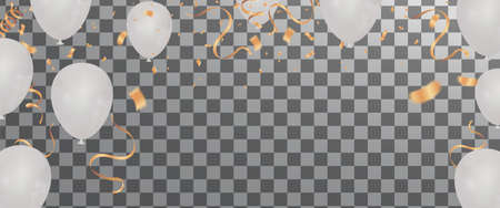 birthday greeting , Balloons light blue , Background Card Template Glossy Helium Vector Illustration EPS10のイラスト素材