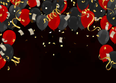 Black Friday Sale Poster with balloons for Retail,Shopping or Black Friday Promotion. Modern design.Universalのイラスト素材