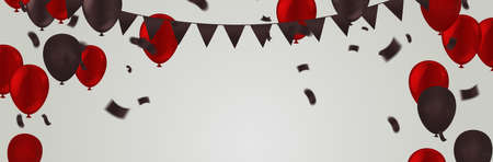 Black Friday Sale Poster with balloons for Retail,Shopping or Black Friday Promotion. Modern design.Universalのイラスト素材