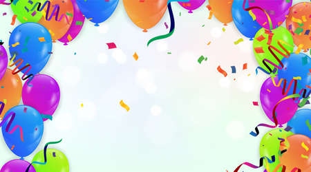 Holiday Colorful  garlands with confetti and air balls isolated on white backgroundのイラスト素材