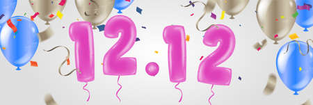 Party balloons 12-12-shopping day. SPECIAL OFFER Supper sale. shopping online
