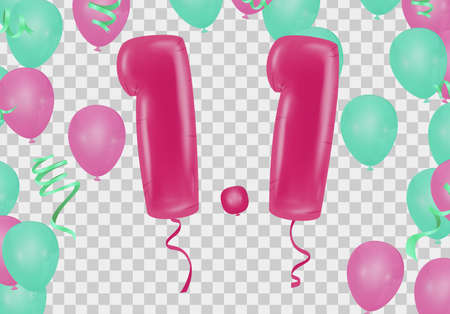 Party balloons 1-1-shopping day. SPECIAL OFFER Supper sale. shopping onlineのイラスト素材