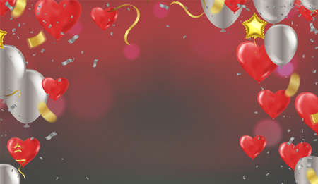 Birthday background with colorful balloon with space for your textのイラスト素材