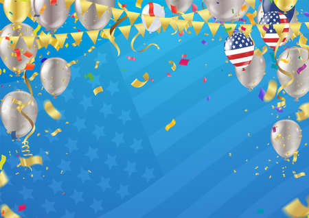 United States of America banner Happy background template.greeting card Vector illustration.のイラスト素材