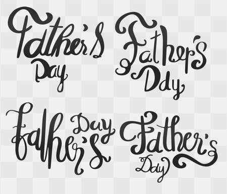 Set Hand drawn lettering Happy fathers day backgroundのイラスト素材