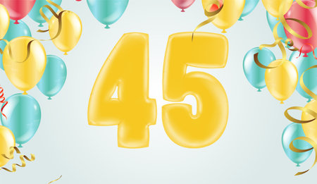 Happy Birthday Abstract Background with Shining Colorful Balloons. Party, Presentation, Sale, Anniversary and Club Design with Bokeh Elements, Happy Banner. Vector illustrationのイラスト素材