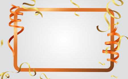 Birthday Card with Balloons , Confetti and Curling Streamer or Party Serpentine . Isolated Vector Illustrationのイラスト素材