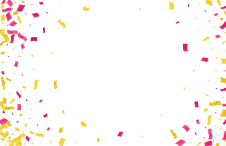 Confetti background. Colorful confetti on white background. Holiday concept.のイラスト素材