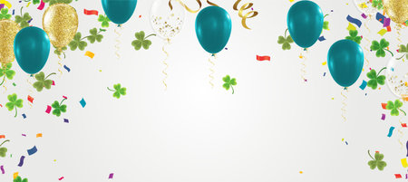Vector illustration Design banner on St. Patrick's Day. effect clover. Simple banner for the site, shop,のイラスト素材