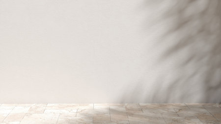 Interior wall with empty space for the presentation and advertising media, the concept of a minimalist Mediterranean interior. and within contemporary 3d renderingの写真素材