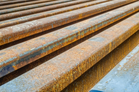 stack of railway tracks の写真素材