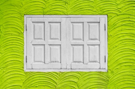 Windows and walls greenの写真素材