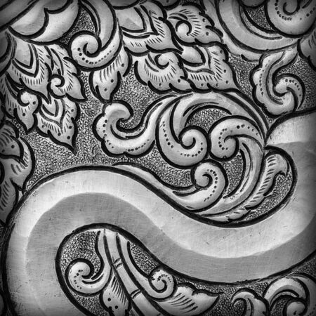 Antique engraved silver, may be used as decoration thailand for backgroundの写真素材