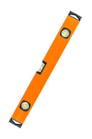 long orange building level on white background