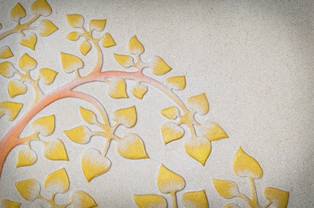 Wall  natural form of gold leaf.の写真素材