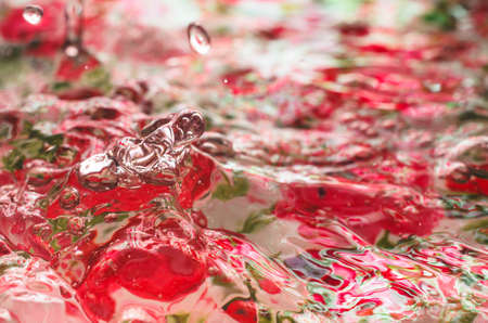 red wave for backgroundの写真素材