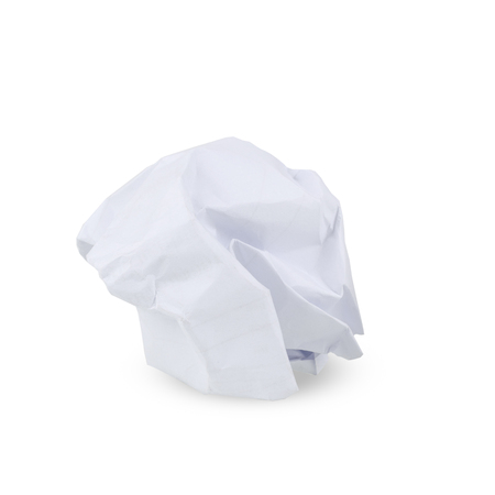 Crumpled paper balls isolated on whiteの写真素材