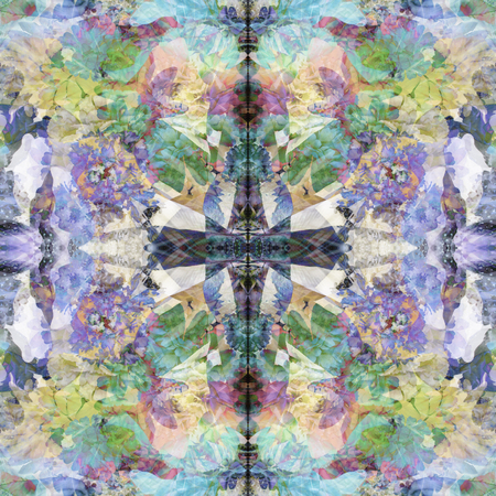 flowers made of fabric colorful appropriate fabric Vintage Floral seamless pattern.の写真素材