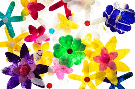 floral flower paper  pattern, flower and colorful or textile support Flowers textureの写真素材