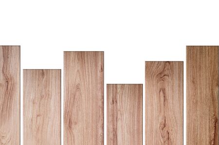 Wooden table isolated on whiteの写真素材