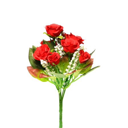 beautiful bright bouquet of roses on a white backgroundの写真素材