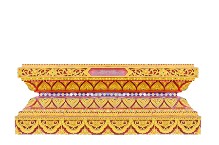 Thai style molding art, base of window in Thai style Buddhist churchの写真素材