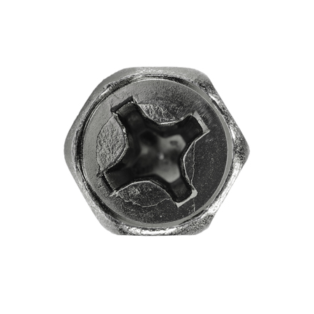 Macro screw heads isolated on white backgroundの写真素材