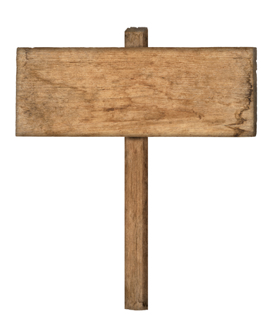 wooden sign isolated on a white backgroundの写真素材