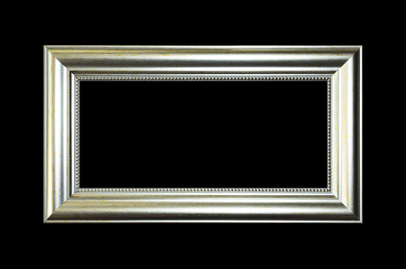Picture frame wood frame in black background.の写真素材