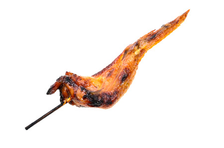 Grilled chicken wings with skewersの写真素材