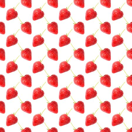 Seamles strawberry pattern on white background