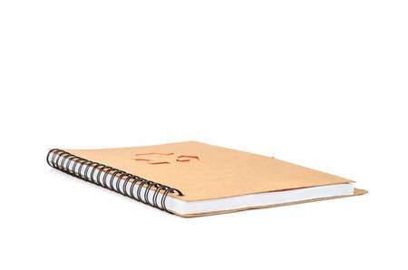 notepad isolated on white backgroundの写真素材