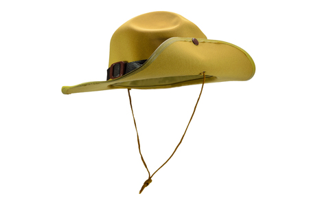 khaki hat with white backgroundの写真素材