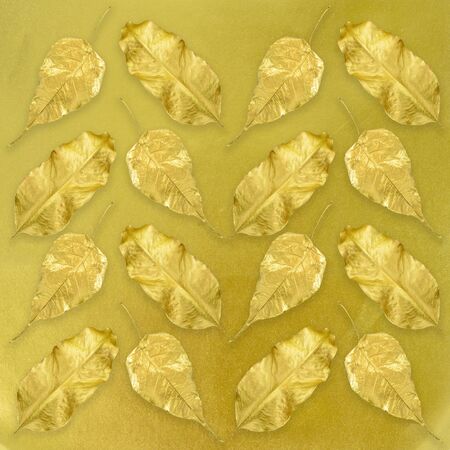 pattern golden leaves for backgroundの写真素材