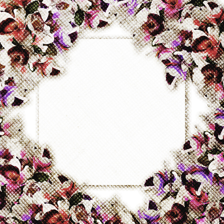 colorful retro flower for printing textile pattern with floral ornament useful as background.の写真素材