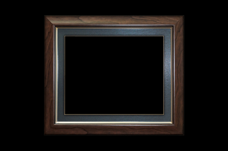 Picture frame wood frame in black background.の写真素材