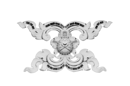 pattern stucco  frame carve flower on white backgroundの写真素材