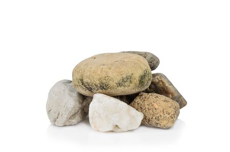 stones isolated on white background. Natural mineralsの写真素材