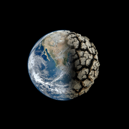 Dead Planet Earth without water - the global ecological catastrophe, a fantastic assumption of the future,Elements of this image furnished by NASAの写真素材
