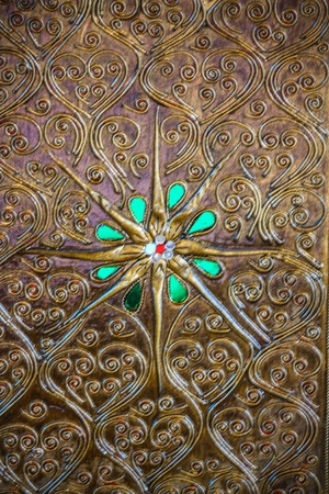 Material Roof,wall and ancient tile Thai silver pattern Crafts world  Thai Lanna style  Delicate style is timeless and powerful  Chiang Mai, Thailand の写真素材