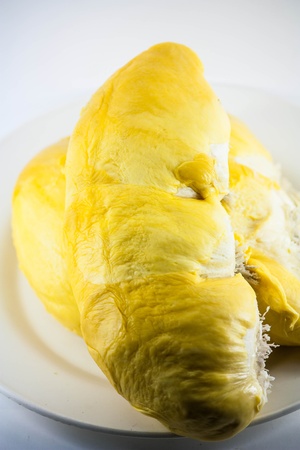 King of fruits, durian isolated on white backgroundの写真素材
