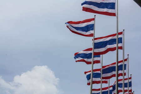 Flag of Thailand in blue backgroundsの写真素材