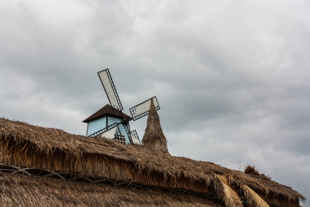 Roof line of a house with gabelsの写真素材
