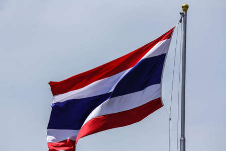 Flag of Thailand in blue backgroundsの写真素材