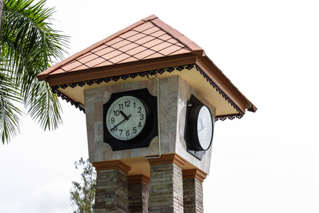 Vintage wall clock with clipping path