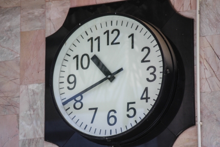 Vintage wall clock with clipping pathの写真素材