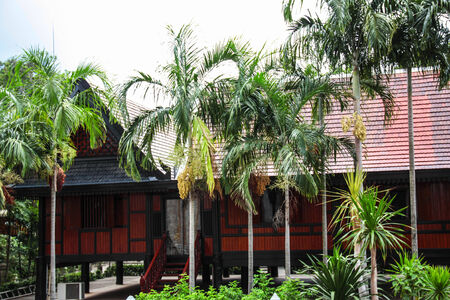 Thai style house in the museum of art in Chiang rai,Thailandのeditorial素材