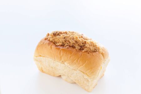 Shredded pork bun on white backgroundの写真素材