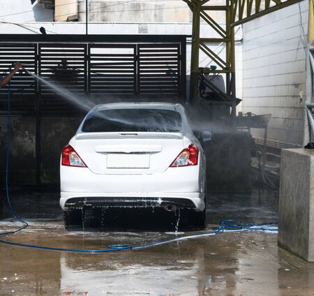 Car wash whiteの写真素材